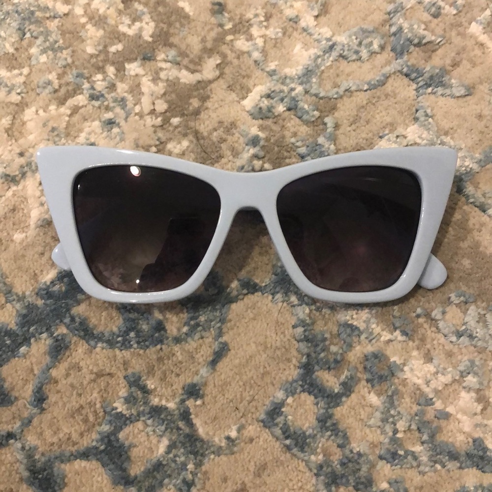 Powder blue cat eye style sunglasses